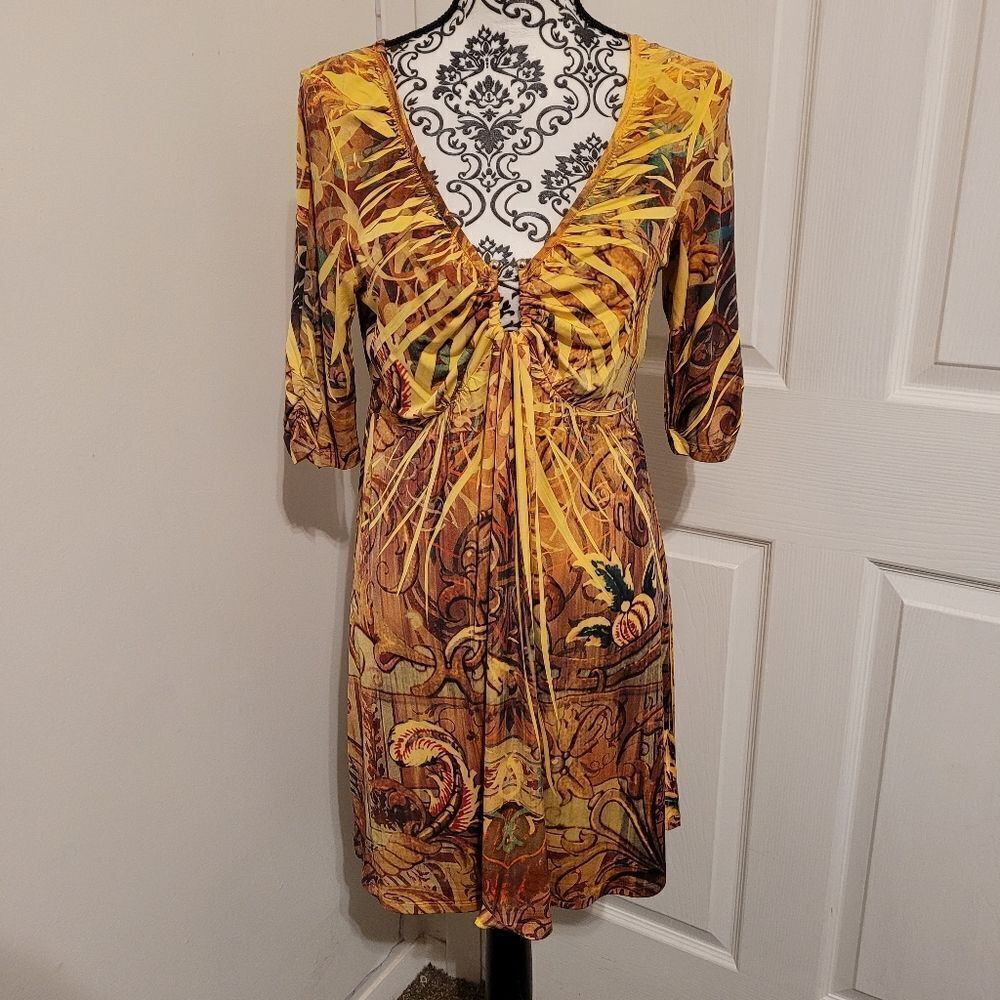 Apt. 9 sublimation yellow Retro dress